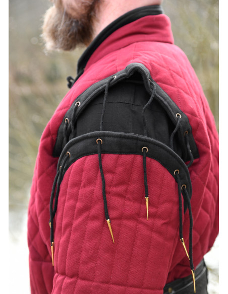 Middeleeuws gambeson in rood-zwart,...