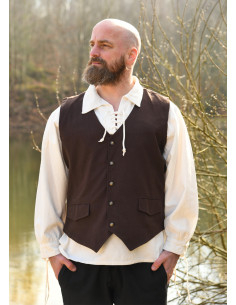 Chaleco medieval marrón modelo Lasse