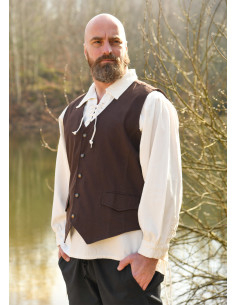 Chaleco medieval marrón modelo Lasse 2