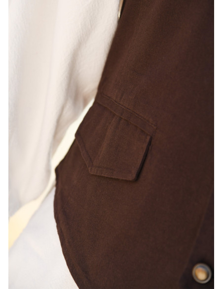 Middelalderlig brun vest model Lasse