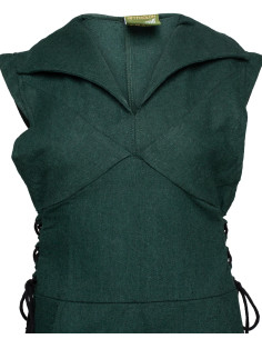 Middeleeuwse katoen tuniek model Galatea, groene kleur 2