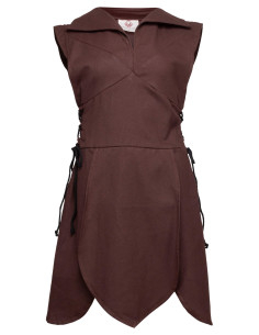 Middeleeuwse tuniek van katoen, model Galatea, kleur bruin
