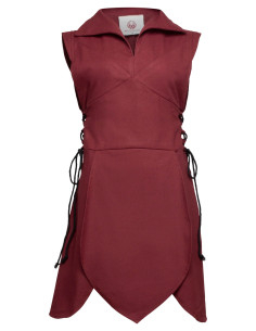 Middeleeuwse tuniek van katoen model Galatea, kleur bordeaux