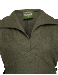 Middeleeuwse wollen tuniek model Galatea, kleur groen 2