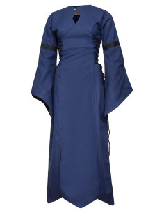 Mittelalterliches Baumwollkleid Modell Antaris, Farbe Blau