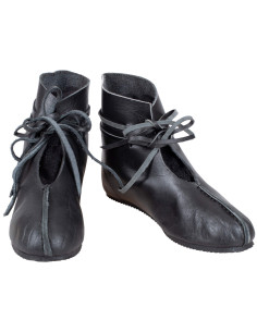 Botas medievales en cuero modelo Einhard, color negro