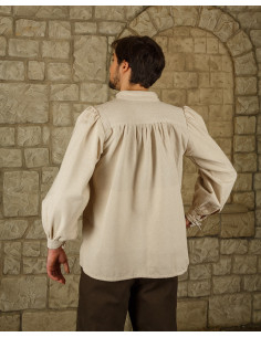 Middeleeuwse katoenen shirt model Ansgar, natuurlijk wit 2