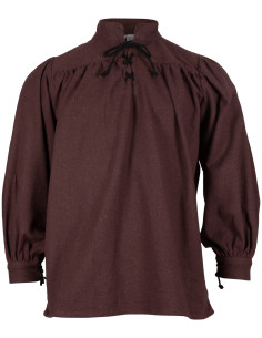 Camisa medieval algodón modelo Ansgar, color marrón