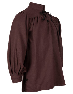 Middeleeuwse katoenen shirt model Ansgar, kleur bruin 2