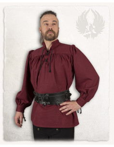 Medievale katoenen shirt model Ansgar, bordeaux kleur