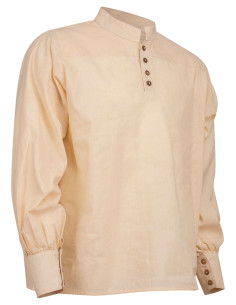 Camisa medieval algodón modelo Bartold, color blanco natural 2