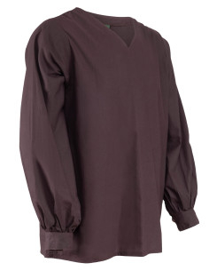 Medieval basic tunic for men in cotton, brown 2