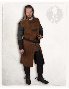 Middeleeuwse tabard van suède, model Bowen, kleur bruin