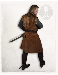 Medievalt tabard i ruskind, model Bowen, farve brun 2