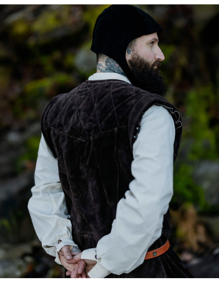 Middeleeuwse lange vest van suede,...