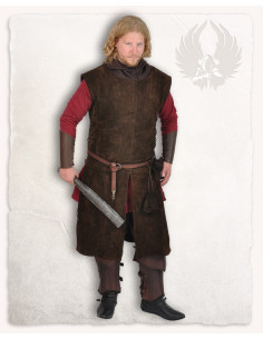 Tabardo medieval en ante modelo Justus, color marrón 2