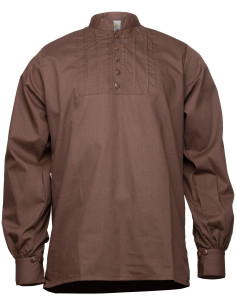 Mittelalterliches Baumwollhemd Modell Lucious, braune Farbe