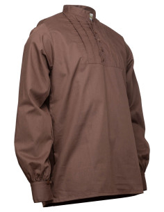 Mittelalterliches Baumwollhemd Modell Lucious, braune Farbe 2