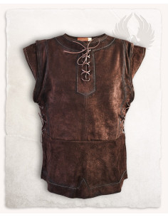 Lukket middelaldervest af ruskind model Penda, brun