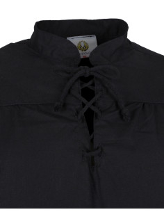 Camisa medieval algodón modelo Roland, color negro 2