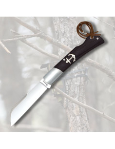 Albainox kniv med papegøje spids, sort (18 cm.)
