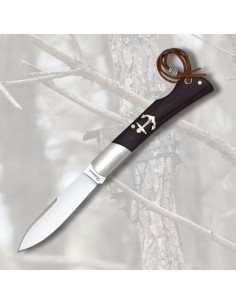 Albainox kniv med spidspids, sort (18 cm.)