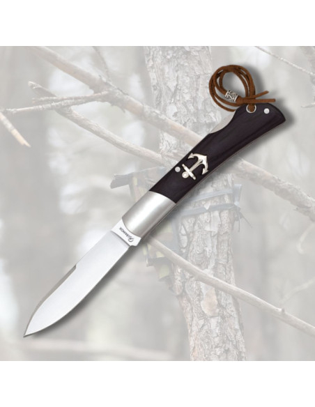 Albainox kniv med spidspids, sort (18...