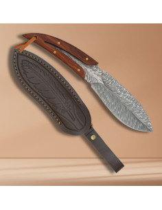 Cuchillo Albainox hoja pluma, funda decorada