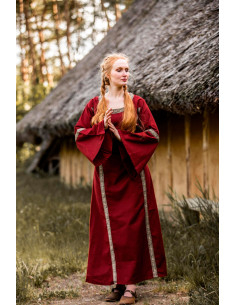 Middelalderkjole kvindemodel Sophie, rød