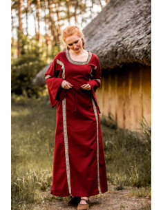 Middelalderkjole kvindemodel Sophie, rød 2