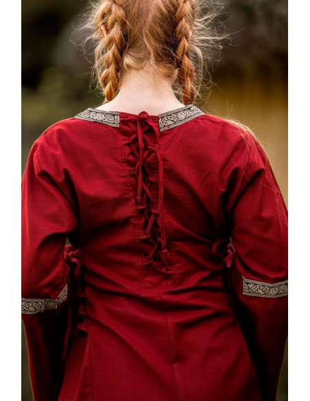 Middelalderkjole kvindemodel Sophie, rød