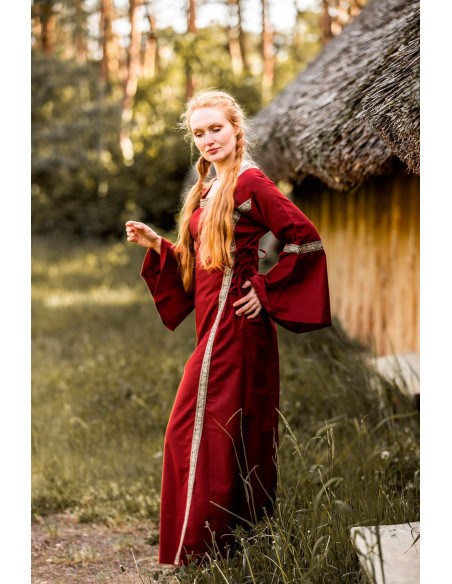 Middelalderkjole kvindemodel Sophie, rød