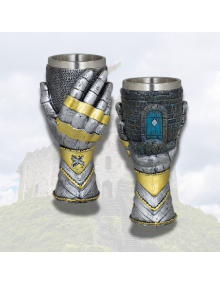 Middelalderkop i resin hånd af kriger