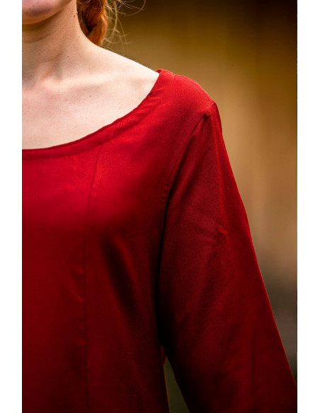 Rød tunika lang middelalderlig dame...