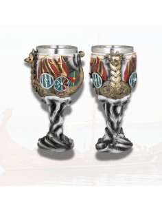 Mittelalterlicher Becher aus Resin Modell Wikingerschiff
