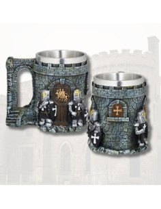 Mittelalterliche Tasse aus Resin Ritter der Tempelritter