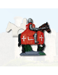 Mittelalterlicher Magnet aus Harz Ritter Templer zu Pferd