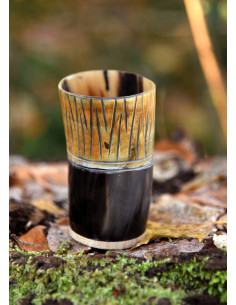 Middelalderkrus i horn og træ (11 cm.) 2
