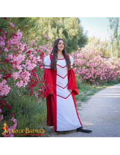 Mittelalterkleid der Burgfräulein Isabel, weiß-rot 2