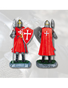 Middelalderfigur i resin model Tempelridder (18 cm.)