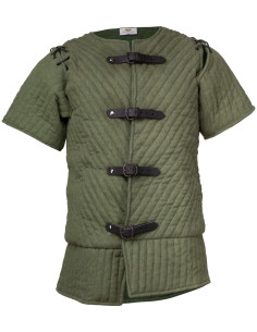 Gambesón medieval algodón modelo Theodor, color verde oliva