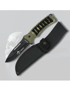 Cuchillo deportivo Albainox, empuñadura encordada camo