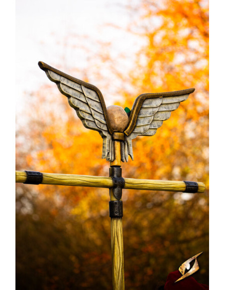 Schlachtbanner mit geflügeltem Totenkopf