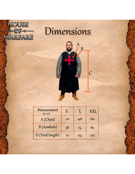 Middeleeuwse kruisriddertunic, kleur...