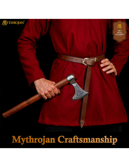 Cinturón vikingo en cuero Midgard...