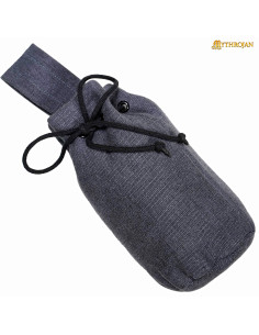 Middeleeuwse bedelzak met koord, kleur grijs