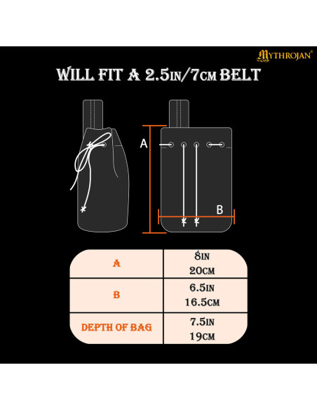 Middeleeuwse bedelzak met koord,...