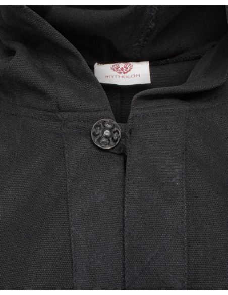 Middelalderhætte med skulderbetræk, sort