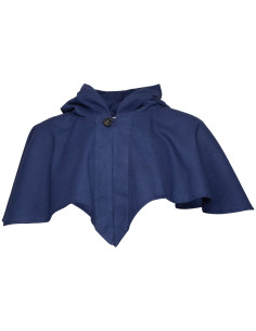 Mittelalterliche Kapuze mit Schulterbedeckung, blau