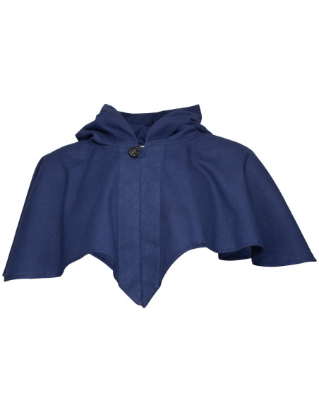 Capucha medieval con cubrehombros, azul Capucha medieval con cubrehombros, azul